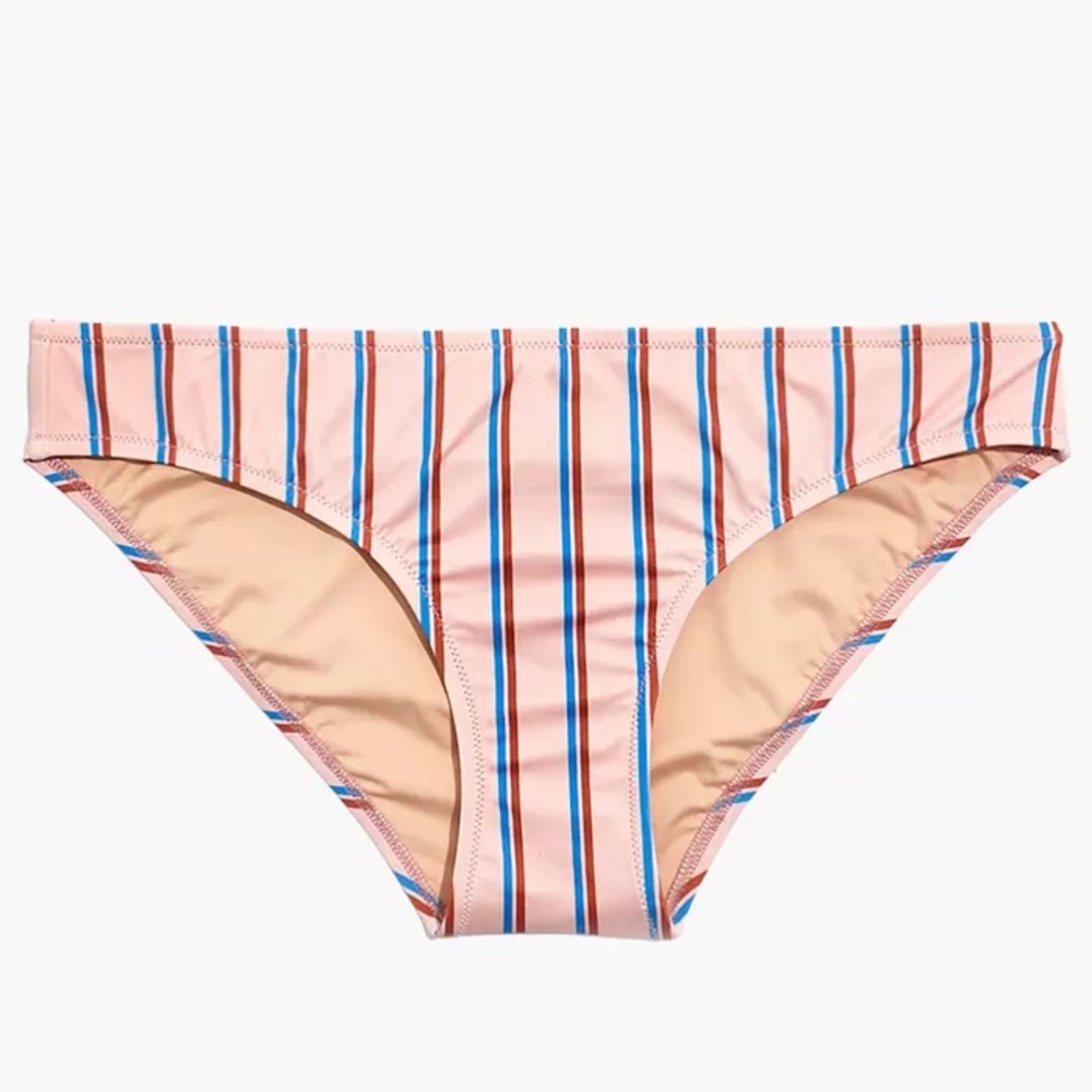 NWT Madewell Second Wave Classic Bikini Bottom Paseo Stripe Size Small